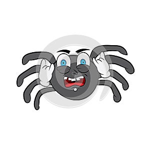 Punk cartoon illustration of spider