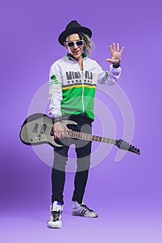 Punk with electric guitar