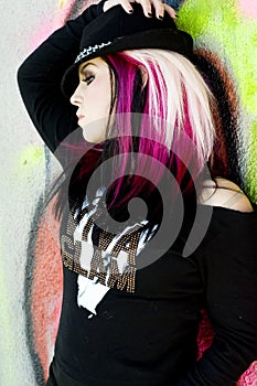 Punk gothic fashion model