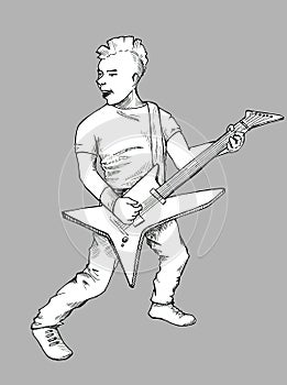 Punk guitarist sketch