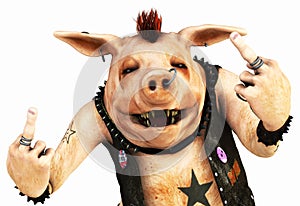 Punk pig toon