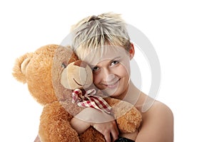 Punk teen girl with teddy