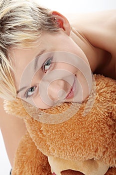 Punk teen girl with teddy