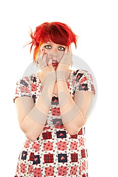 Punky Girl with Red Hair