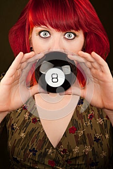Punky Girl with Red Hair with Prediction Ball