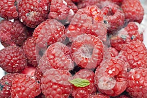 A punnet of expired raspberry fruit photo