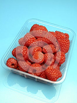 Punnet of Raspberries photo