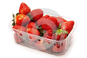 Punnet of ripe strawberries photo