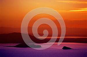 Puno Sunset Over Lake Titicaca photo