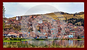 Puno view from Lake Titicaca photo