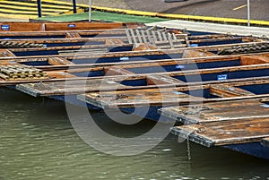 Punt boats on river Cam