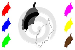 Punta Arenas city (Republic of Chile) map vector illustration,