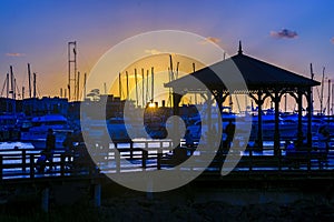 Punta del Este Port Sunset Scene