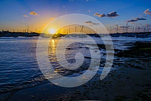 Punta del Este Port Sunset Scene