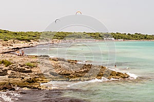 Punta della Suina's beach near Gallipoli in Salento. Apulia. Ita