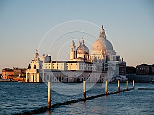 Punta Dogana and Santa Maria della Salute in Venice at Dawn