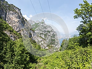 Punta Larici spectacular view of the Lake Garda and the Ledro valley, northern Italy, Europe