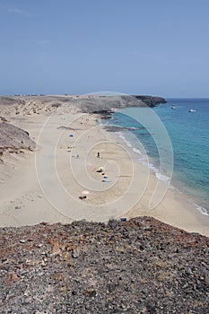 Punta papagayo beach, lanzarote, canarias island