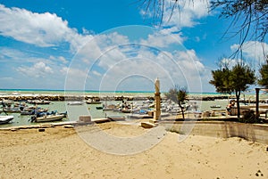 Punta Secca, Italy - June 02, 2010: The beach of the inspector Montalbano