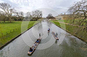 Puntng in river Cam