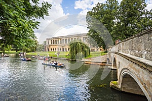 Punts in front of Wren Library