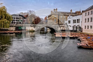 Punts On the River at Cambridge