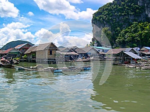 Punyi Island or Koh Panyee, muslim village travel by boat in Phang Nga Bay , Thailand