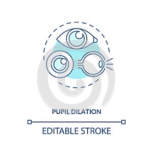 Pupil dilation concept icon