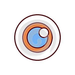 Pupil dilation RGB color icon