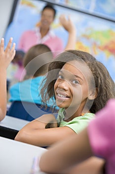 Pupil in elementary school classroom