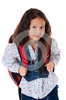 Pupil with schoolbag photo