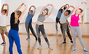 Pupils in dance hall