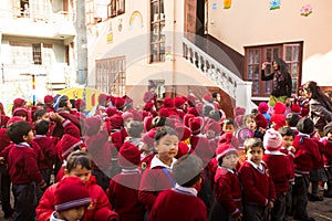 Pupils during dance lesson in primary school, in Kathmandu, Nepal.