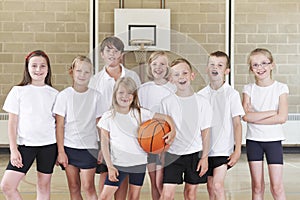 Pupils In Elementary School Basketball Team