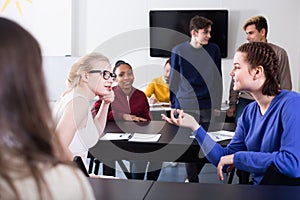 Pupils having conversation at recess