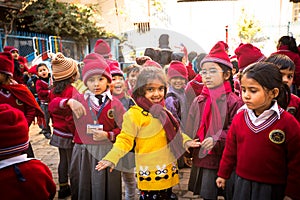 pupils during lesson in primary school, Dec 22, 2013 in Kathmandu, Nepal.