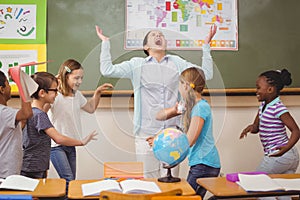 Pupils running wild in classroom