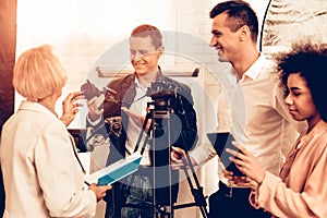 Pupils is Studying a Photographing in Classroom