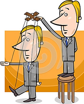 Puppet businessman concept cartoon