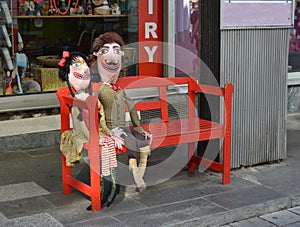 Puppet couple on the street