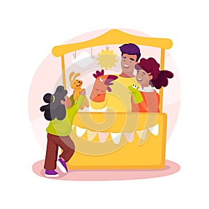 Puppet theatre isolated cartoon vector illustration.