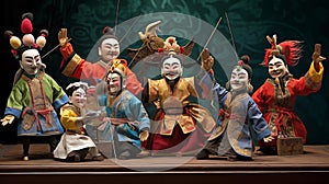 Puppeteers perform in traditional Chinese dramas at festivals.AI Generated photo