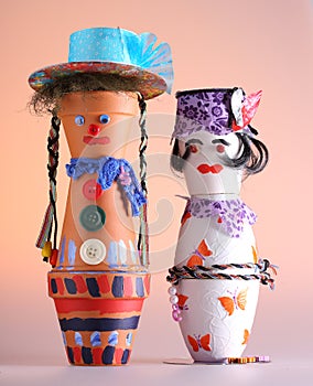 Puppets made of potholders