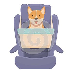 Puppy animal seat icon cartoon vector. Car travel