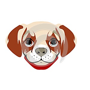 Puppy cream brown color illustration logo icon vector illustration