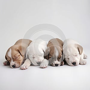 puppy cute dogs sleeping sleep clear white background , generated by AI