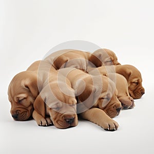 puppy cute dogs sleeping sleep clear white background , generated by AI