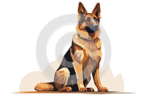 Puppy dog breed cute animal portrait domestic background shepherd mammal pets illustration canine drawing