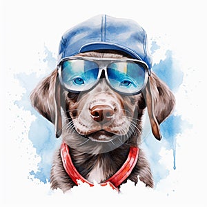 Puppy dog watercolor illustration