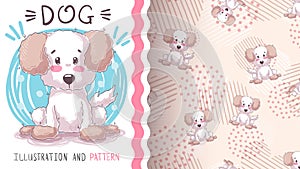 Puppy dog woof - seamless pattern